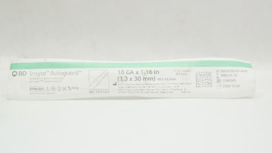 BD 381444 BD Insyte Autoguard Shielded IV Cath. 18Ga x 1.16inch 105ml/min